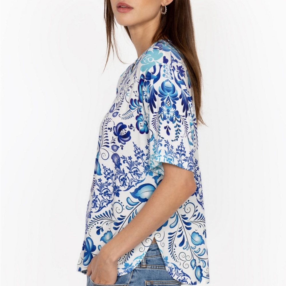 Johnny Was Janie Favorite Oversized Cropped Tee – Size XS - Picture 2 of 7